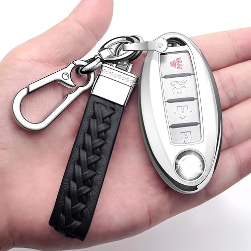 Miniatura 1 de Funda para llavero Nissan, funda para llavero para Nissan Altima Maxima, Murano, Rogue Sentra 370z, Pathfinder, control remoto inteligente, TPU