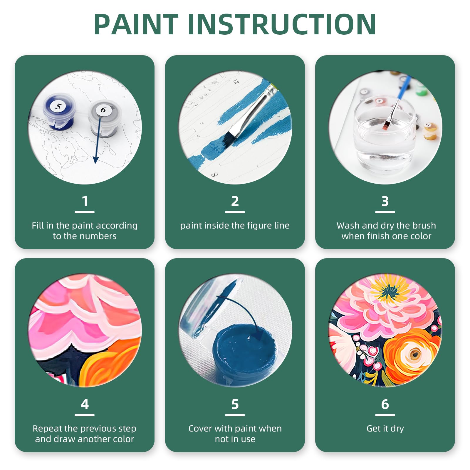 gelrovaled Dipingi con i Numeri per Adulti, Kit di Pittura acrilica Adulti Principianti Facile su Tela, Decora la casa Regalo,con Vernici e pennelli, 30 x 40CM, Con cornice (Flower 03)