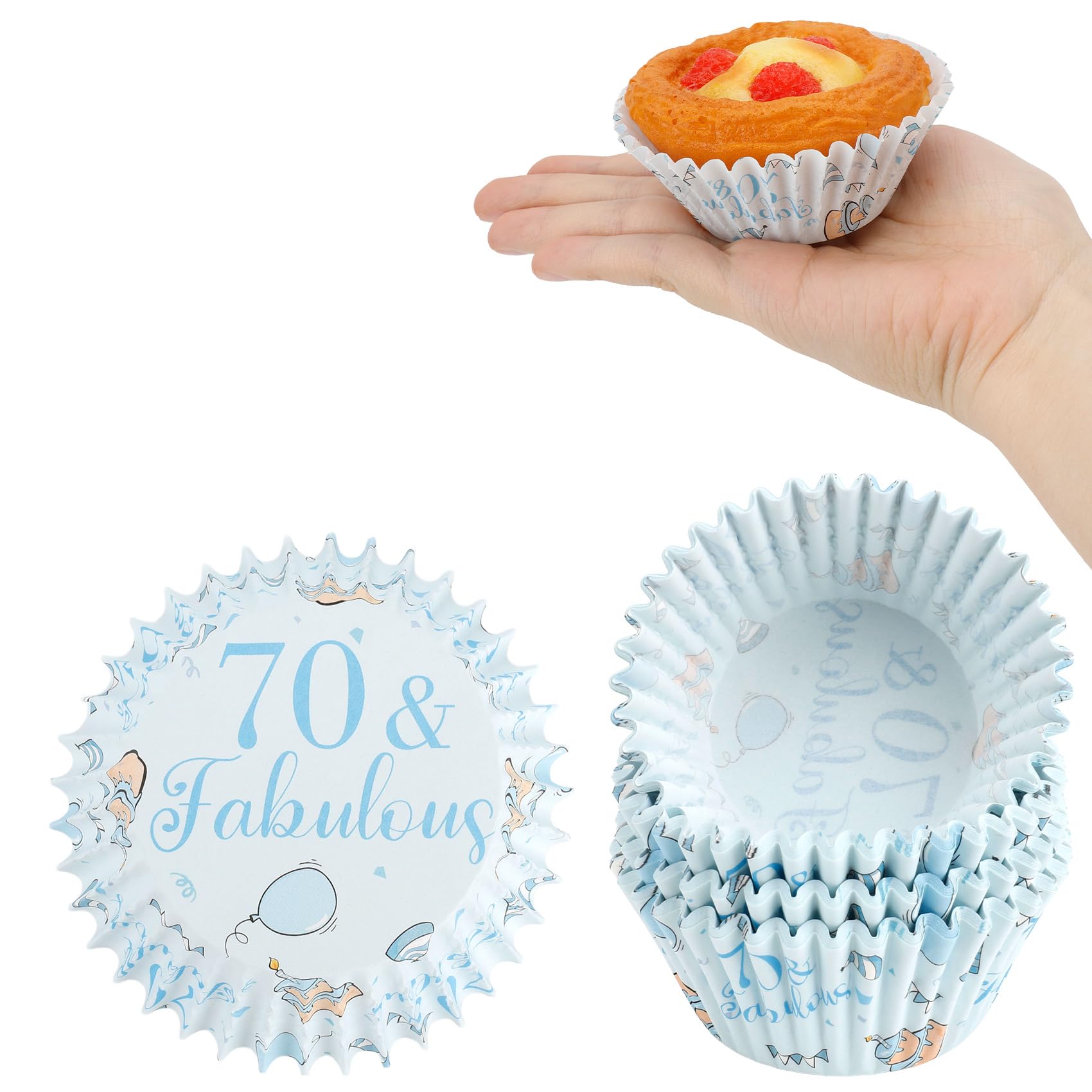 Kiopdse 70th Birthday Cupcake Cases,100pcs Muffin Cases,Cupcake Wrappers,Paper Cupcake Liners,Paper Muffin Cupcake Liners,Muffin Baking Cups,Paper Baking Cups,Cupcake Papers,Standard Size 2x1.25inch