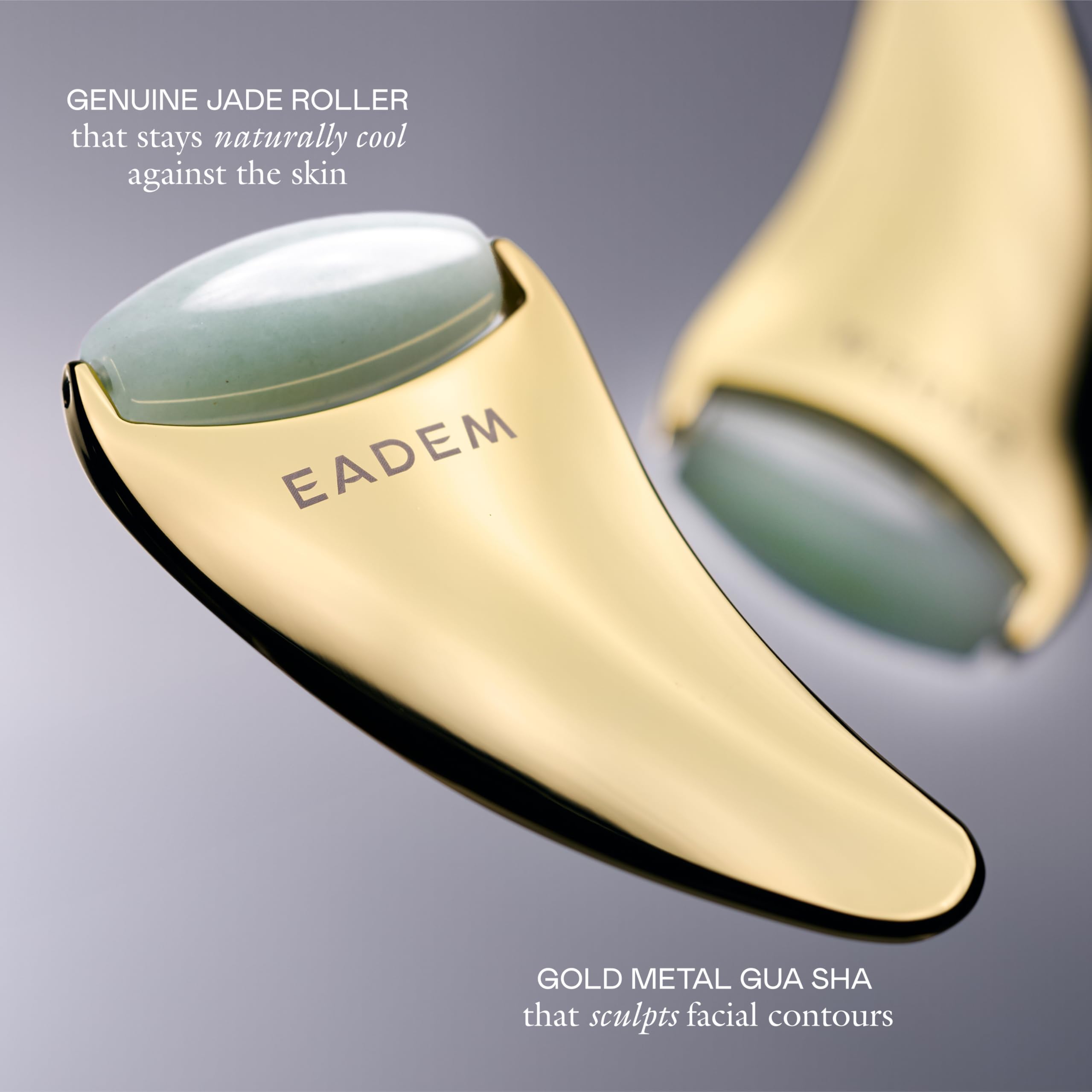 EADEM 2-in-1 Gua Sha Sculptor Tool & Cooling Jade Ice Roller for Face, Neck