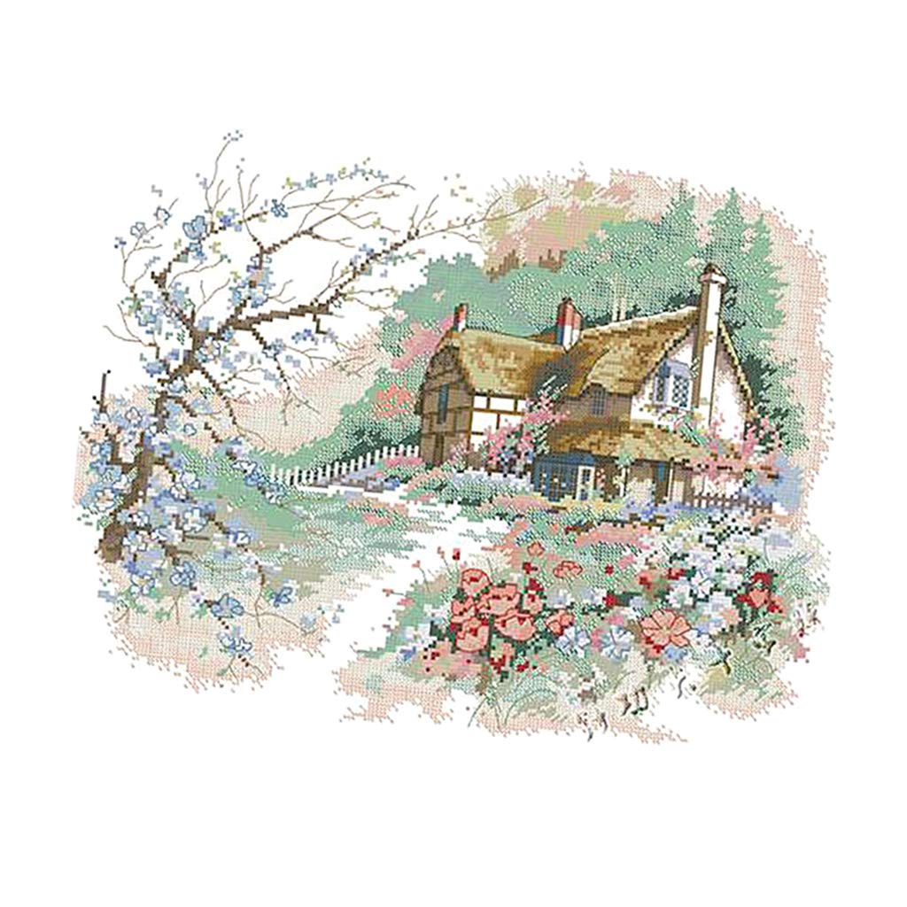 Country Landscape - Stamped Cross Stitch Kits for Beginners 14CT 44x34cm
