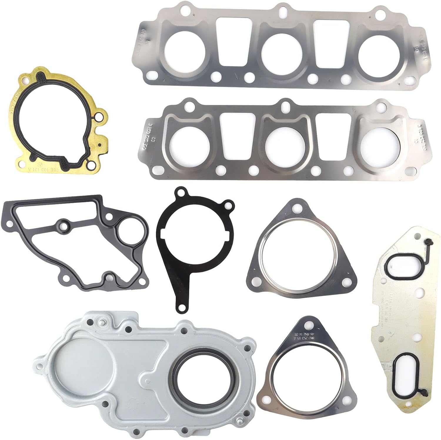 EA837 3.0L Engine Pistons Gaskets Overhaul Rebuild Kit w/Timing Chain Compatible with Audi A7 A8 Q5 Q7 SQ5 S4 S5 Volkswagen Touareg TSI TFSI Replace# 06E107065CN 06E107066CN