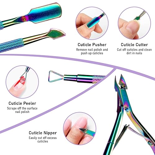 Miniatura 5 de Kit de herramientas para quitar esmalte de uñas, kit de 521 piezas de removedor de esmalte de gel con clips de uñas, toallitas para uñas, botella de