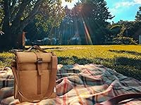 Vista 6 de Lonchera enrollable aislada con correa para el hombro (bronceado)