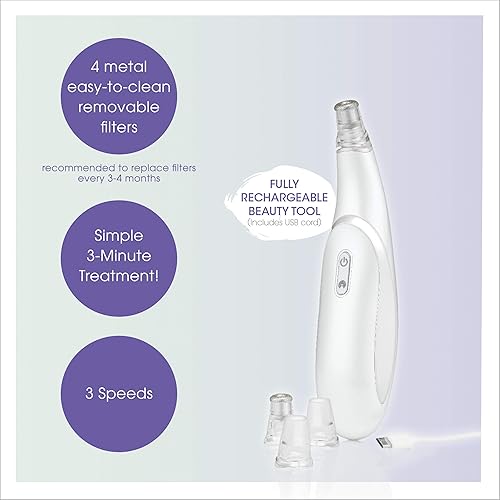 Miniatura 5 de True Glow by Conair - Herramienta de belleza recargable de microdermoabrasión, incluye 4 accesorios de microdermoabrasión para exfoliación +