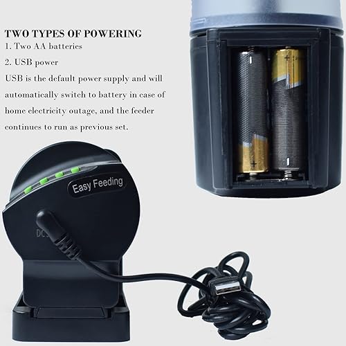 Miniatura 4 de DXOPHIEX Alimentador de peces WiFi dispensador automático de peces alimentador automático de peces de vacaciones para acuario y tanque de tortugas