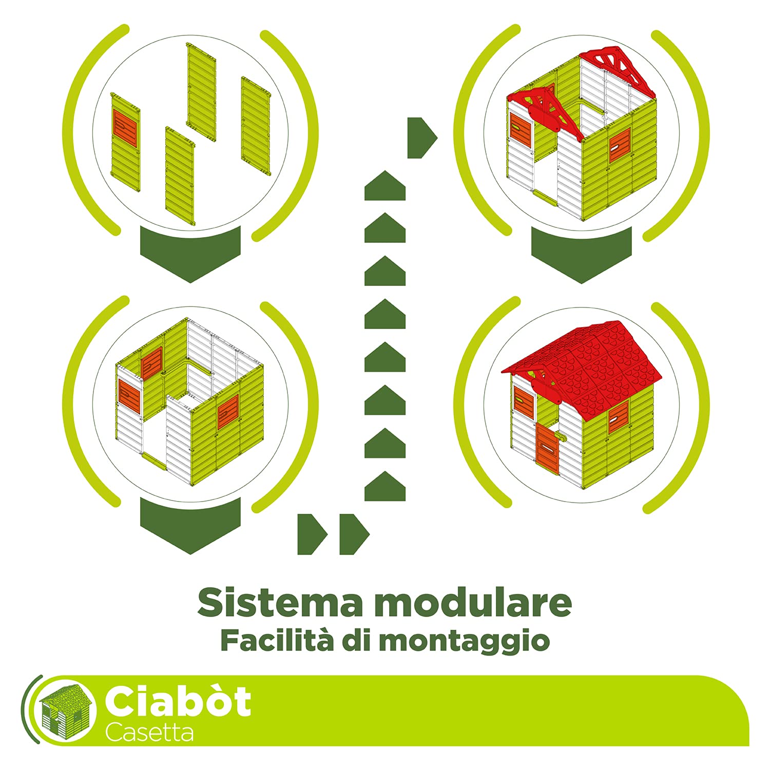 Mondo Ciabòt Garden House - Casetta da Giardino da Gioco per Bambini, House Kids Interno, Esterno Multi-Activity, Cod 32000, Multicolore