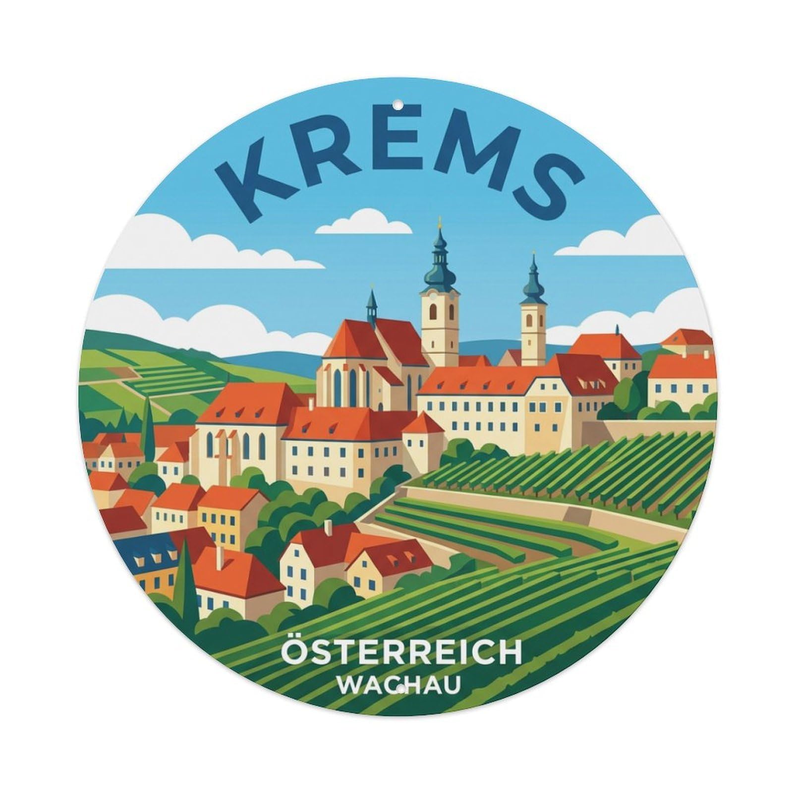 Metal Tin Sign Vintage Travel Austria Krems