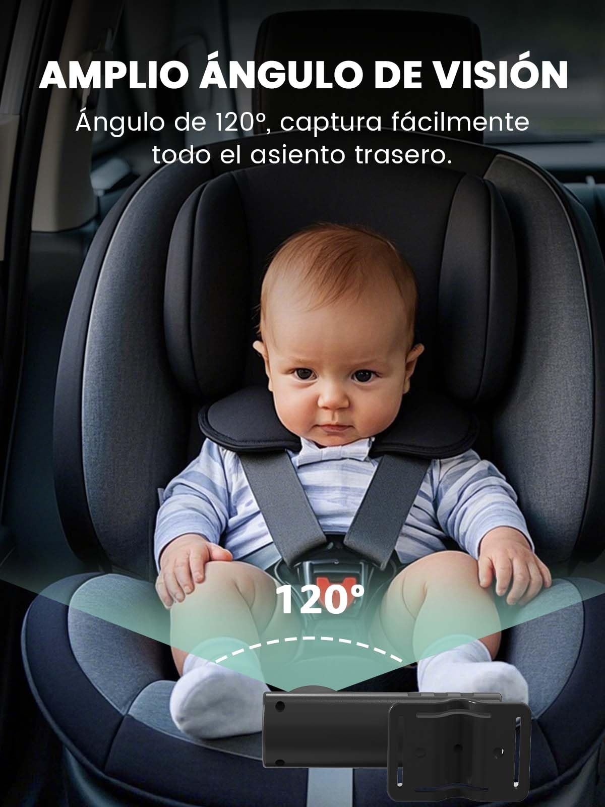 GROWNSY Cámara Bebé Asiento Trasero HD 1080P 4.3'' Espejo Retrovisor Bebé Coche Pantalla con Función de Visión Nocturna，Plug & Play, fácil instalación Visita la tienda de GROWNSY