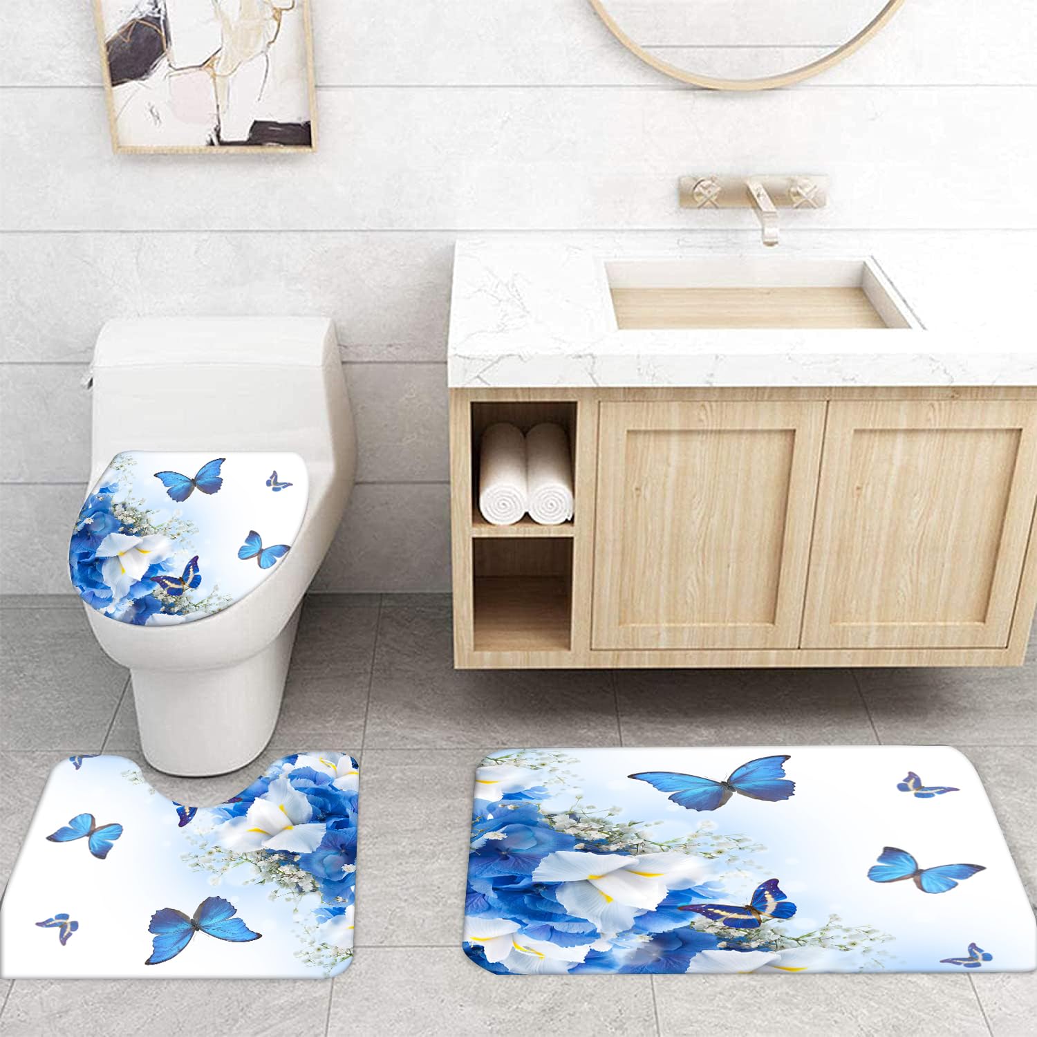 Set di tappeti e tende da doccia accessori per il bagno della fattoria tappetino
