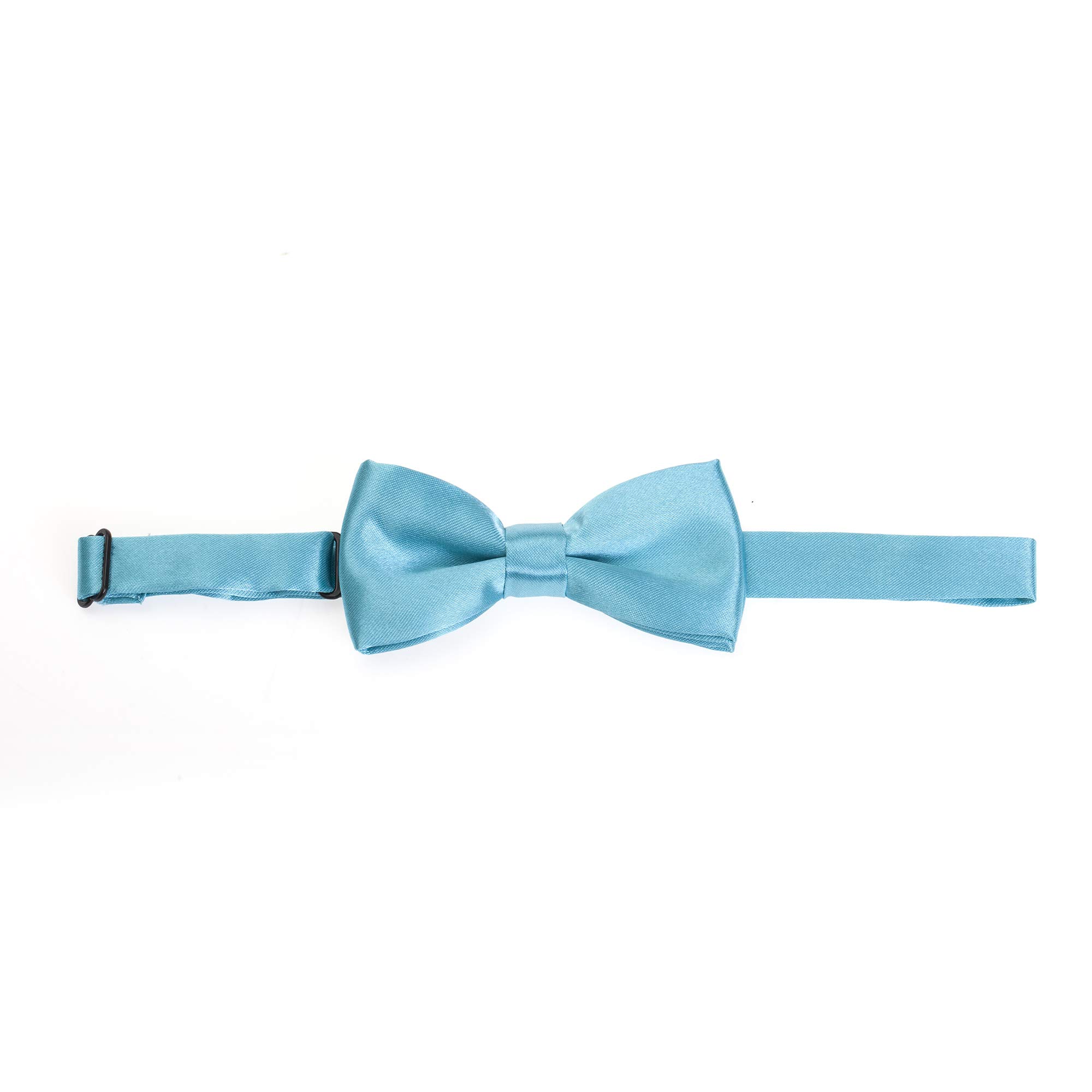 The Tie Company Boys Turquoise The Tie Co™ Children's Pre-Tied & Adjustable Satin Solid Colour Classic Plain Bow Tie Kids (Turquoise)
