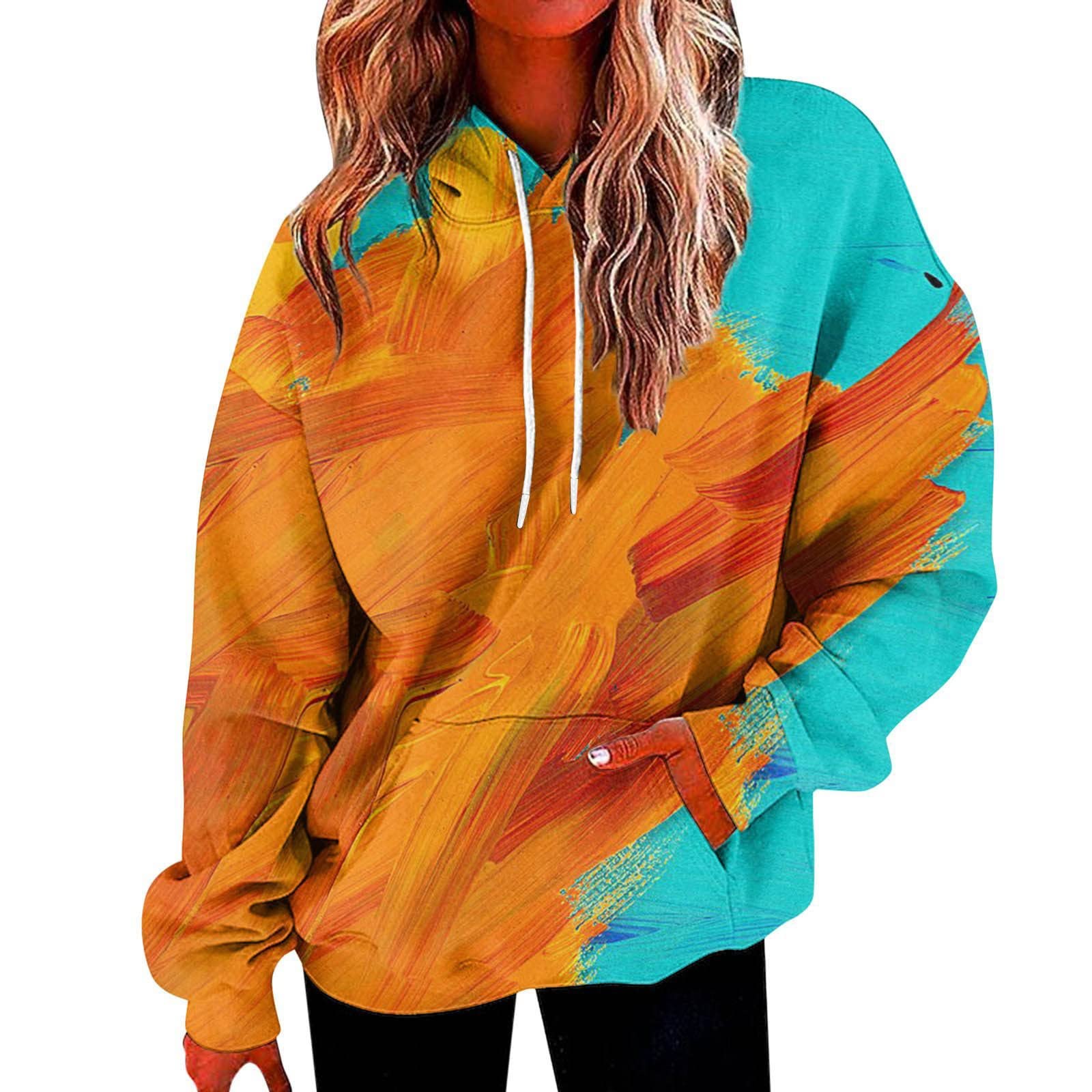 Oversized Sweatshirt For Women Women'S Trendy Print Outfits Fall Fall Clothes Casual Pullover With Pocket