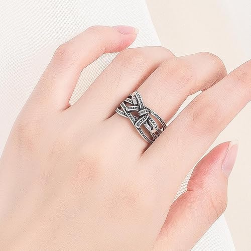 Miniatura 205 de 925 Sterling Silver Ring Minimalist Adjustable Rings Band Handmade Rings for Women Girls