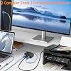 QIANRENON USB 2.0 Printer Sharing Switch 2 Port USB B Pressure Switch Adapter 2 Computers Share 1 Printer Manual Switch with LED Light Includes 2 x 1.5 m USB 2.0 Printer Cable