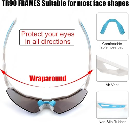 Miniatura 4 de FEISEDY Gafas de sol deportivas de ciclismo para hombres y mujeres, con protección UV400, para béisbol, pesca, golf, B0069