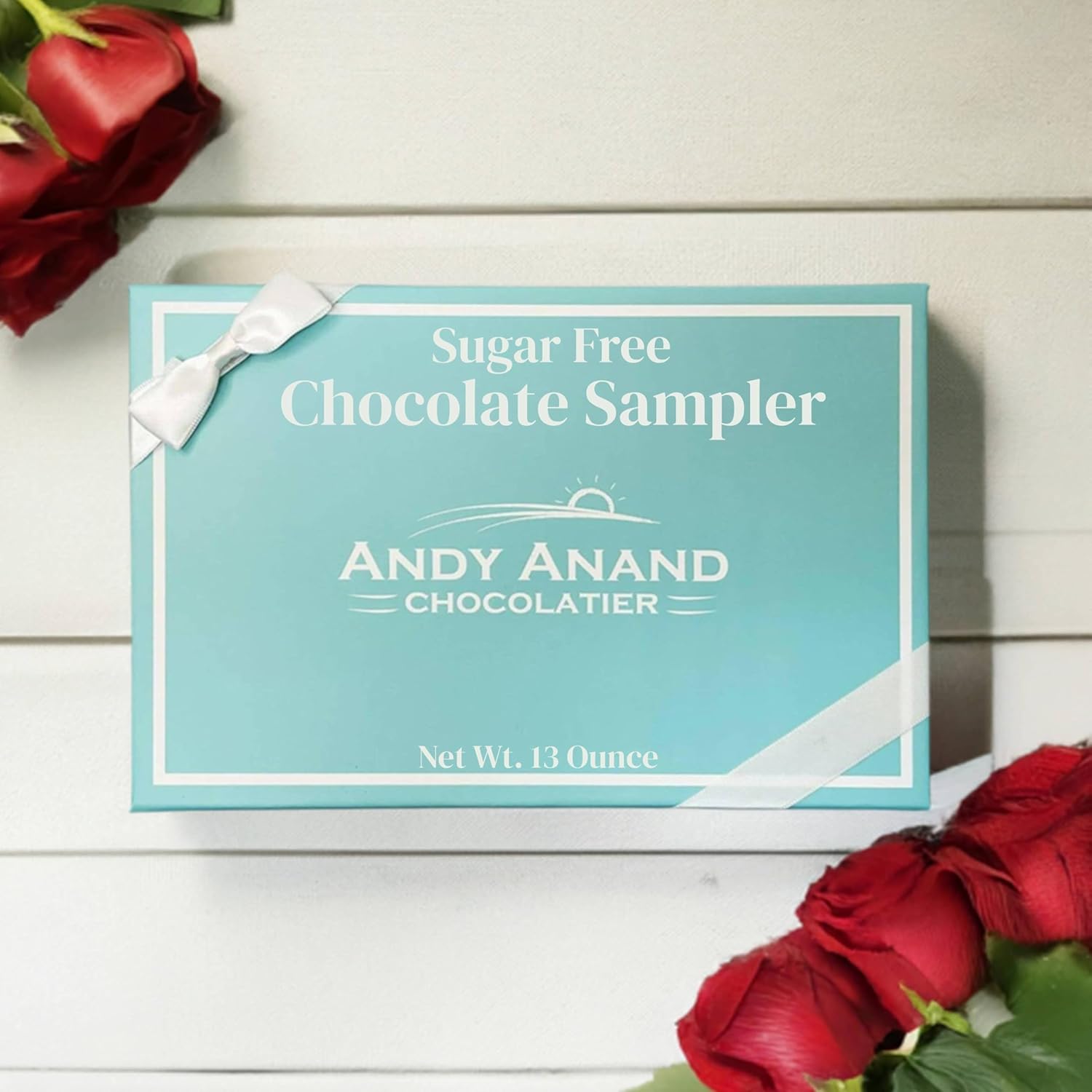 ANDY ANAND CHOCOLATIER Exquisite Sugar Free Chocolate Sampler: Unbelievably Delicious, Guilt-Free Indulgence in Assorted Gourmet Flavors, Gift Boxed (13 Oz) - Diabetic Friendly!