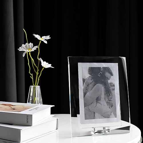 Miniatura 4 de Marco de fotos de cristal de 5 x 7 pulgadas con caja de regalo decorativo para regalos de boda en el hogar