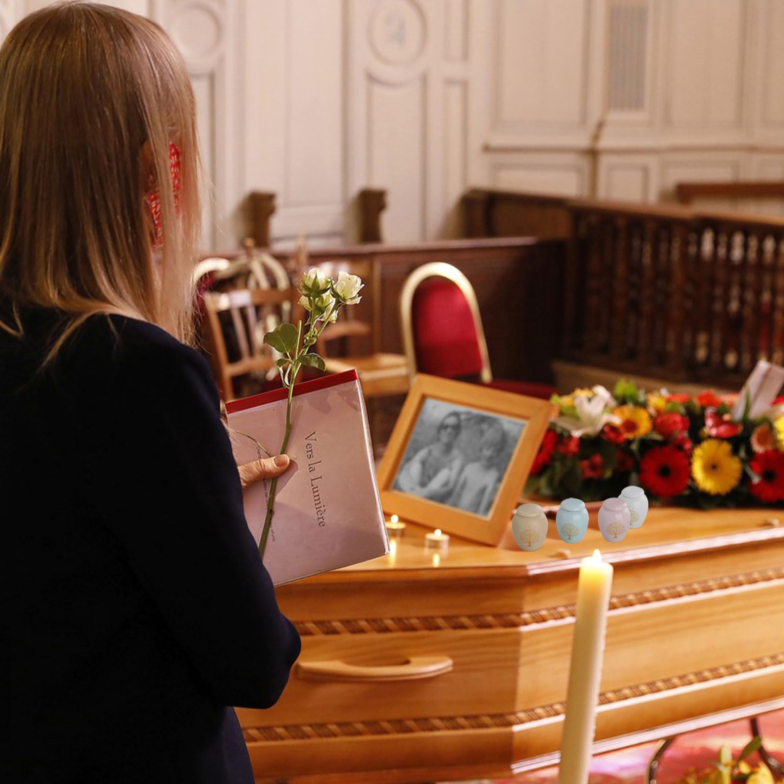 4 urnas pequeñas para cenizas humanas, mini urna de cremación, urna de decoración, contenedor de cenizas con patrón de árbol de la vida grabado para cenizas humanas o de mascotas