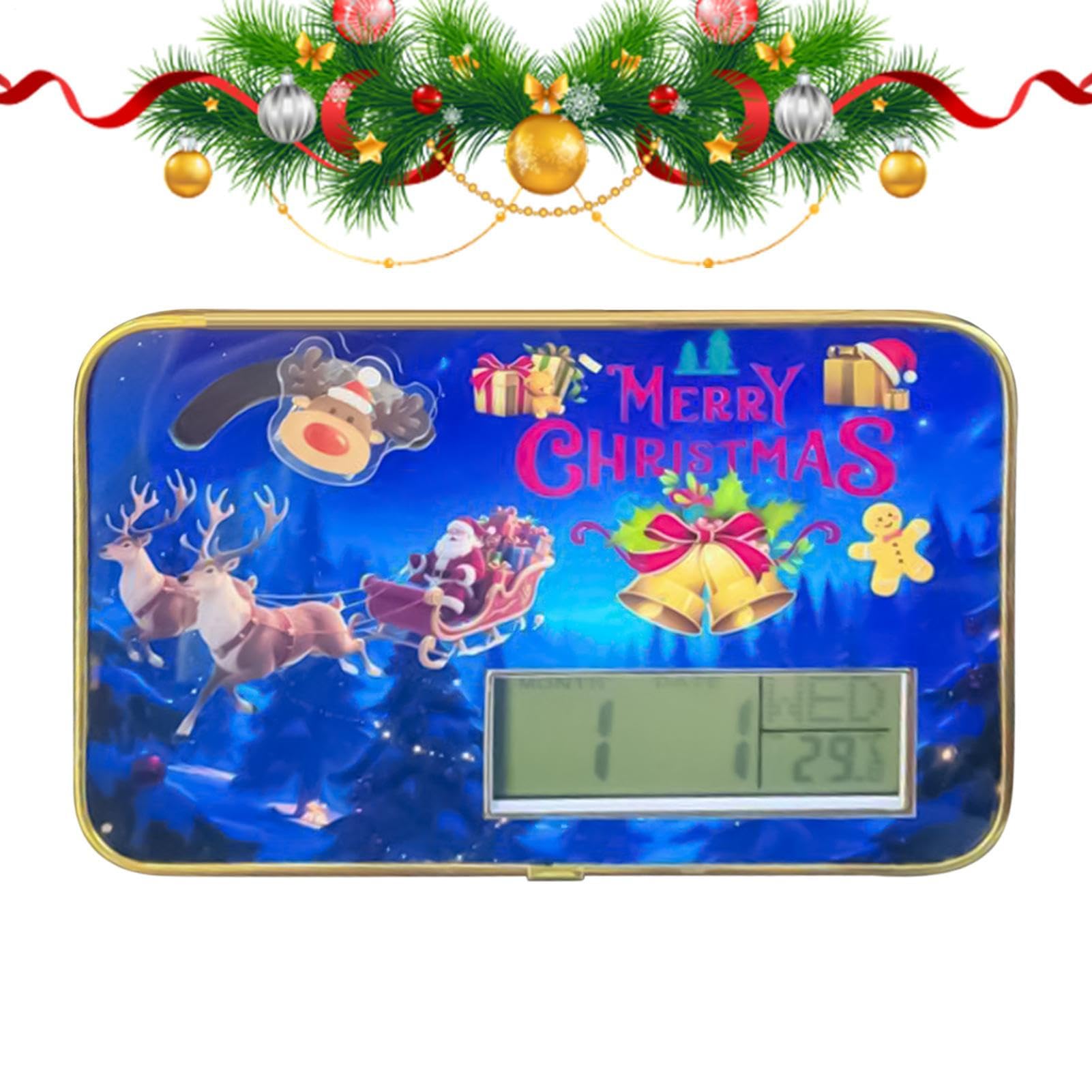 Horloge de Noël thermomètre calendrier numérique pour décoration festive de bureau et maison