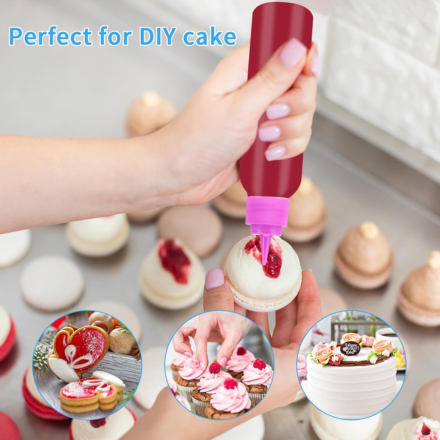 6 Pcs Writer Bottles, Small Squeeze Bottle, Condiment Squeeze Bottles, For Cakes Decorating, Food DIY, Ice Cream Decoration etc, 4 OZ