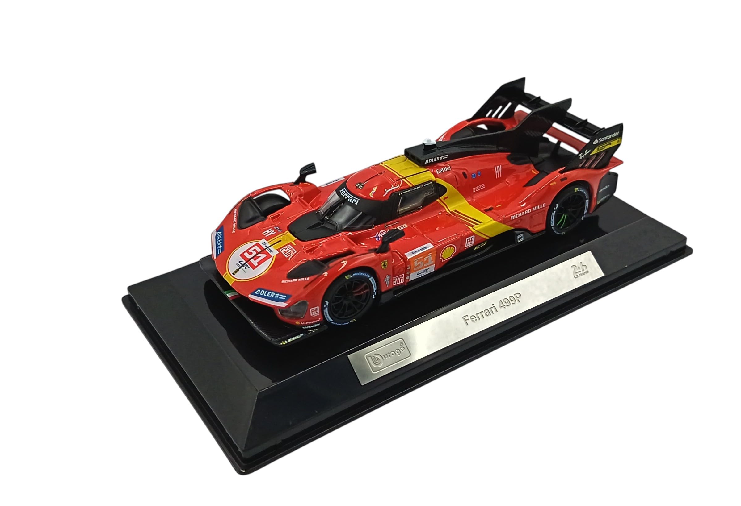 OPO 10 Voiture Miniature Compatible avec Ferrari 499P #51 24h Le Mans 2023 Pier Guidi, Calado, Giovinazzi échelle 1/43 Bburago 36312