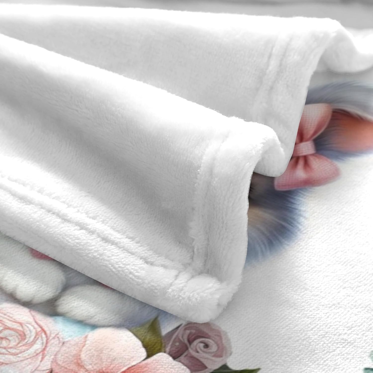 Rabbit Throw Blanket, Soft Cozy Birthday Christmas Personalized Blanket for Couch Sofa Living Room Bedroom, 60" x 80"