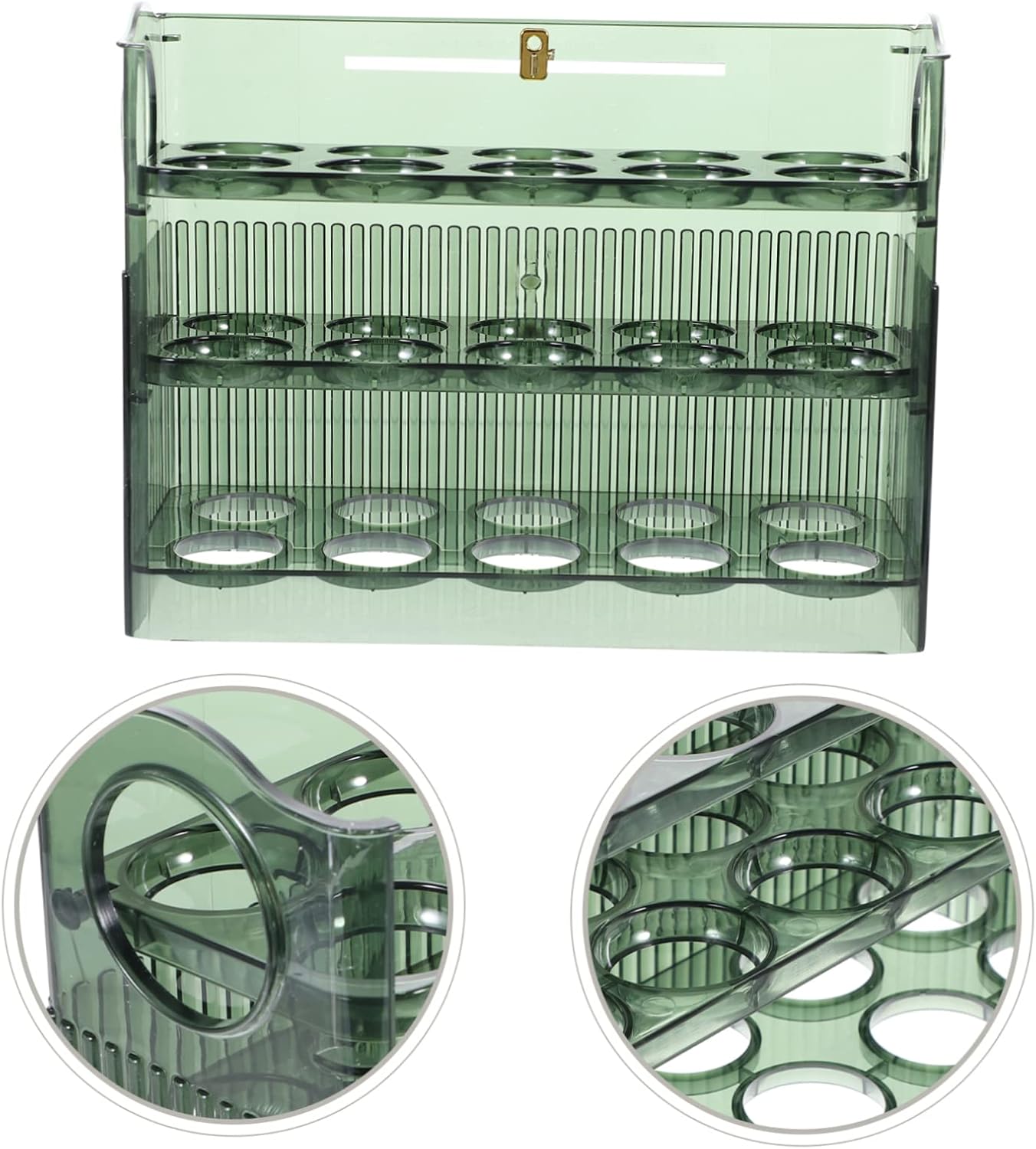 Plastic Egg Storage Organizer for Refrigerator 3-Layer Multi-Grid Egg Holder Shockproof and Leakproof Design for Kitchen Use for Household and Travel