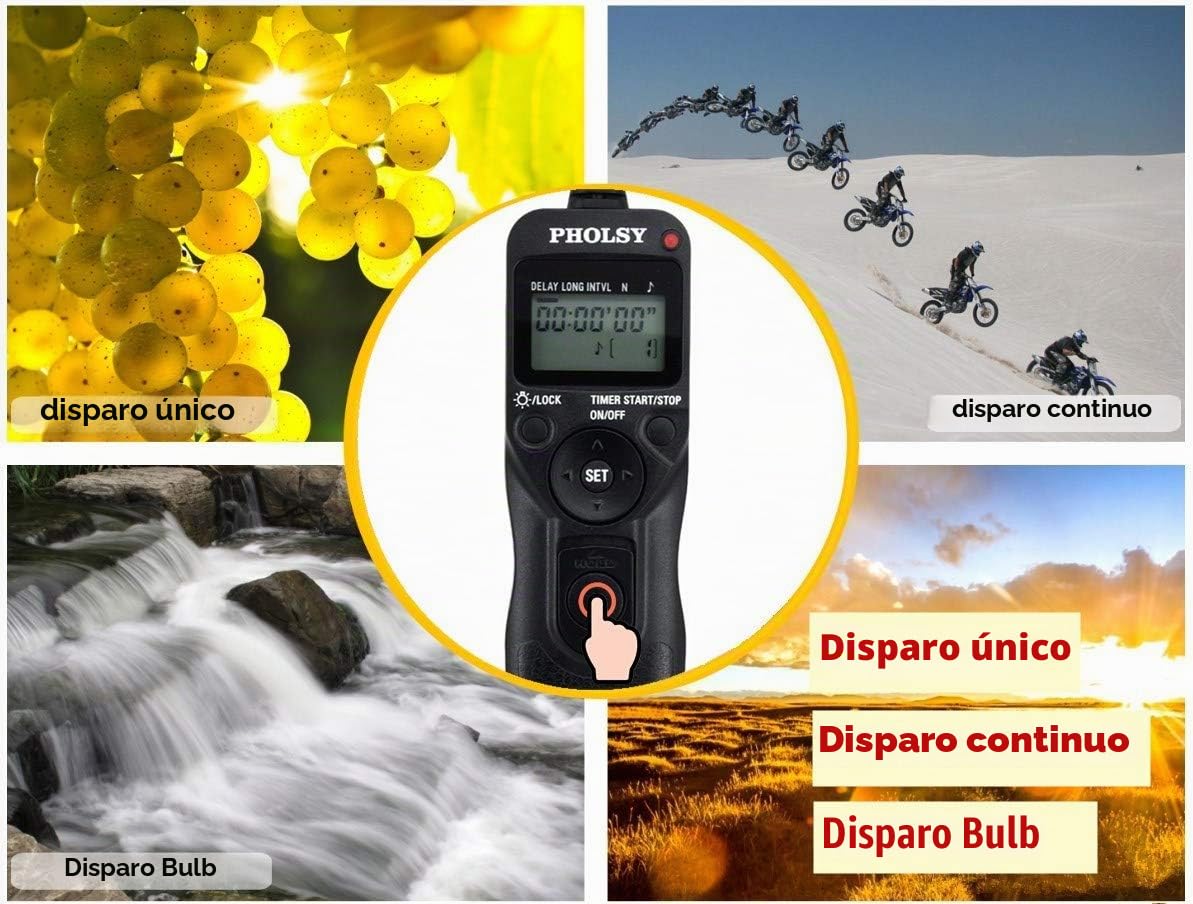 PHOLSY O6 Cámara Disparador a Distancia con Temporizador y Intervalómetro Mandos a Distancia para Olympus E-M1, E-M5 II, E-M5, E-M10 II, EM10, EPL8, EPL7, EPL6, EPL5, EPL3, EP5, E600, E620, 810UZ