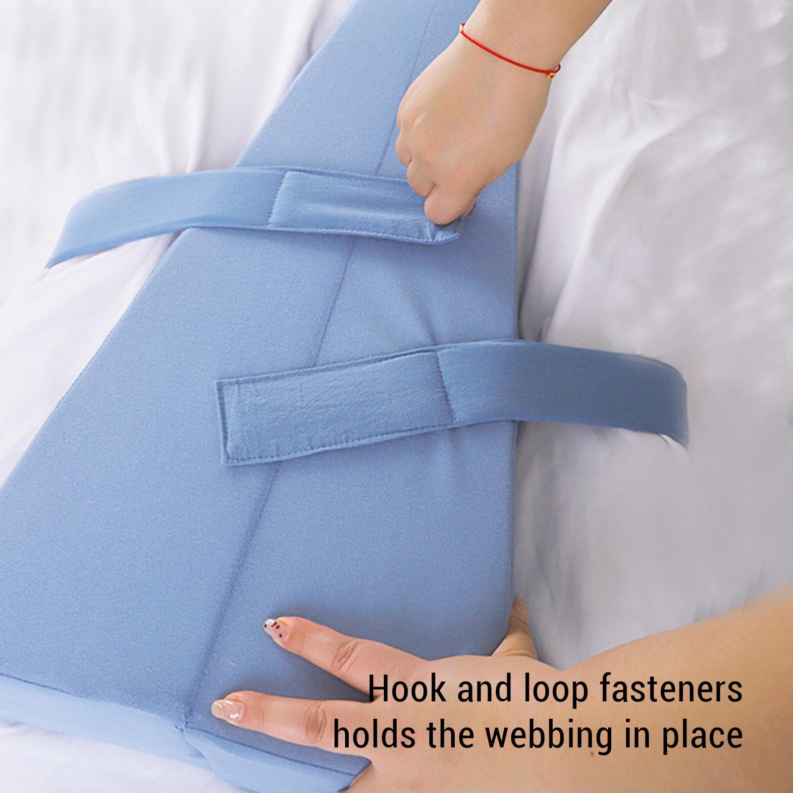 Almohada separadora de piernas con Correas, Almohada Plegable de Apoyo para Las piernas, cojín Separador de Rodillas con cuña para Hombres y Mujeres, recuperación