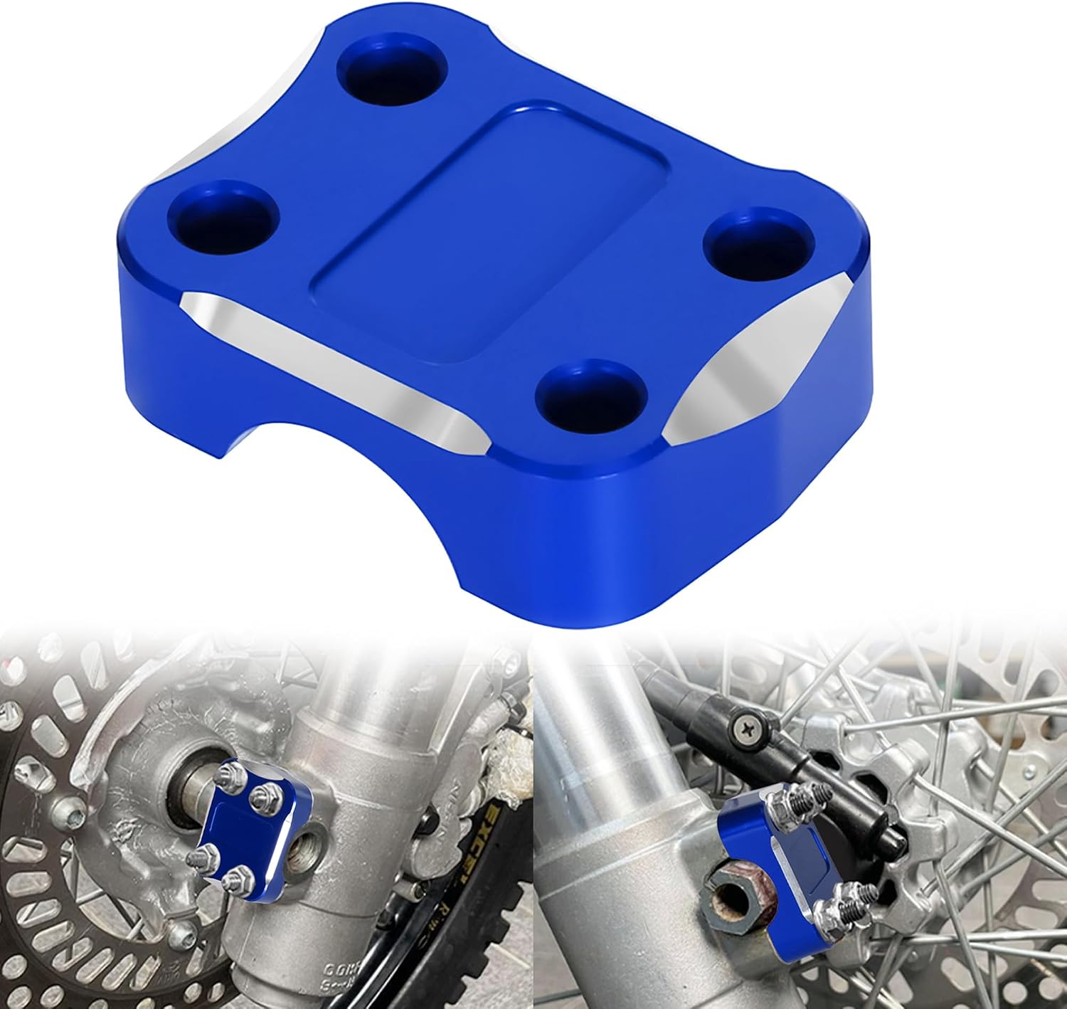 XR650L Front Fork Axle Holder Clamp Cover Compatible with XR400R 1996-2004 XR 650L 1993-2024 3D CNC Motorcycle Accessories Bracket Cover-1pcs (Blue)