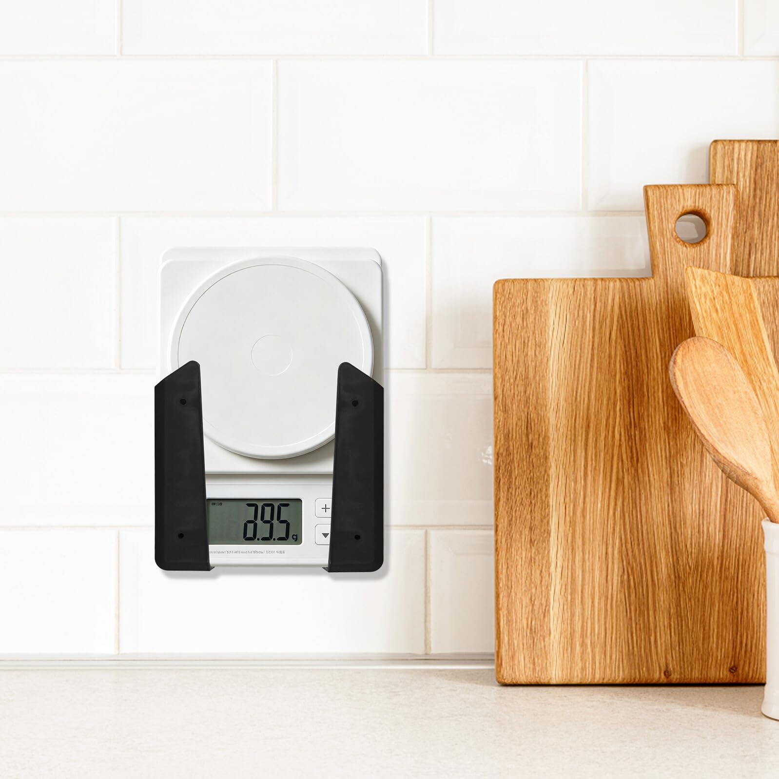 NUOBESTY Supporto Salvaspazio per Organizzazione Rapida e Sicura con Adesivo e Viti in Plastica Design Modulare per Bilancia da Cucina Digitale in Cucine Piccole e Dispense