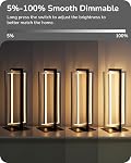 Lampe de table LED moderne EDISHINE, 750LM lampe de chevet dimmable sans étapes, 3 températures de couleur, contrôle par interrupteur tactile, lampe de nuit pour salon et chambre, cadre double rectangle, angle ajustable