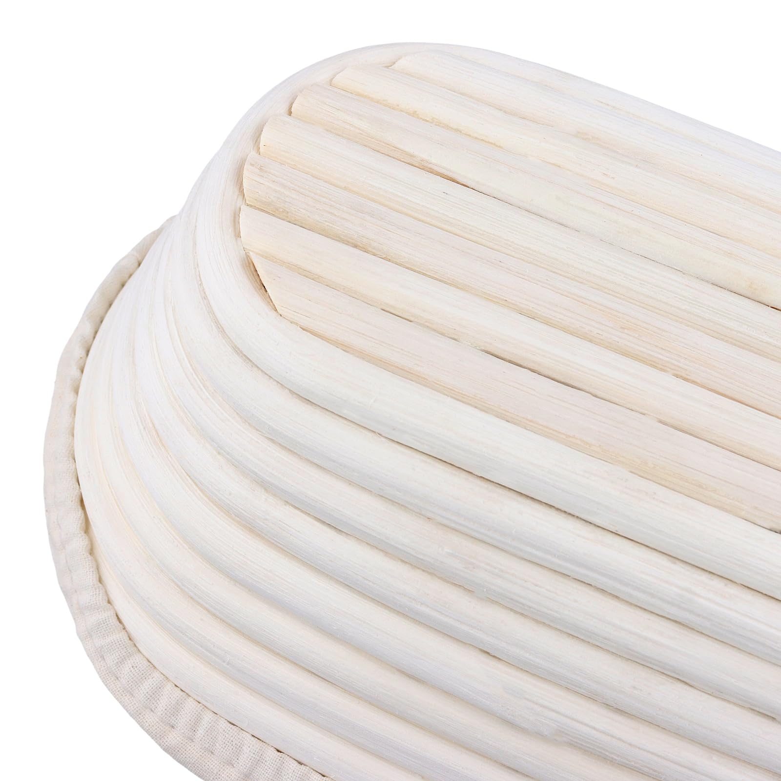 SINJEUN Banneton pour Pain - Lot de 2 Panier de Fermentation Ovales 25 cm et 28 cm en Rotin avec Tissu en Lin - Cuisson Levain