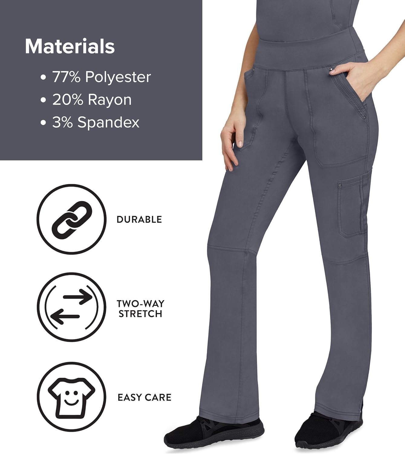 Healing Hands Women's Scrub Pant Tori Cargo Bottoms with 5 Pockets and 2-Way Stretch Fabric 9133