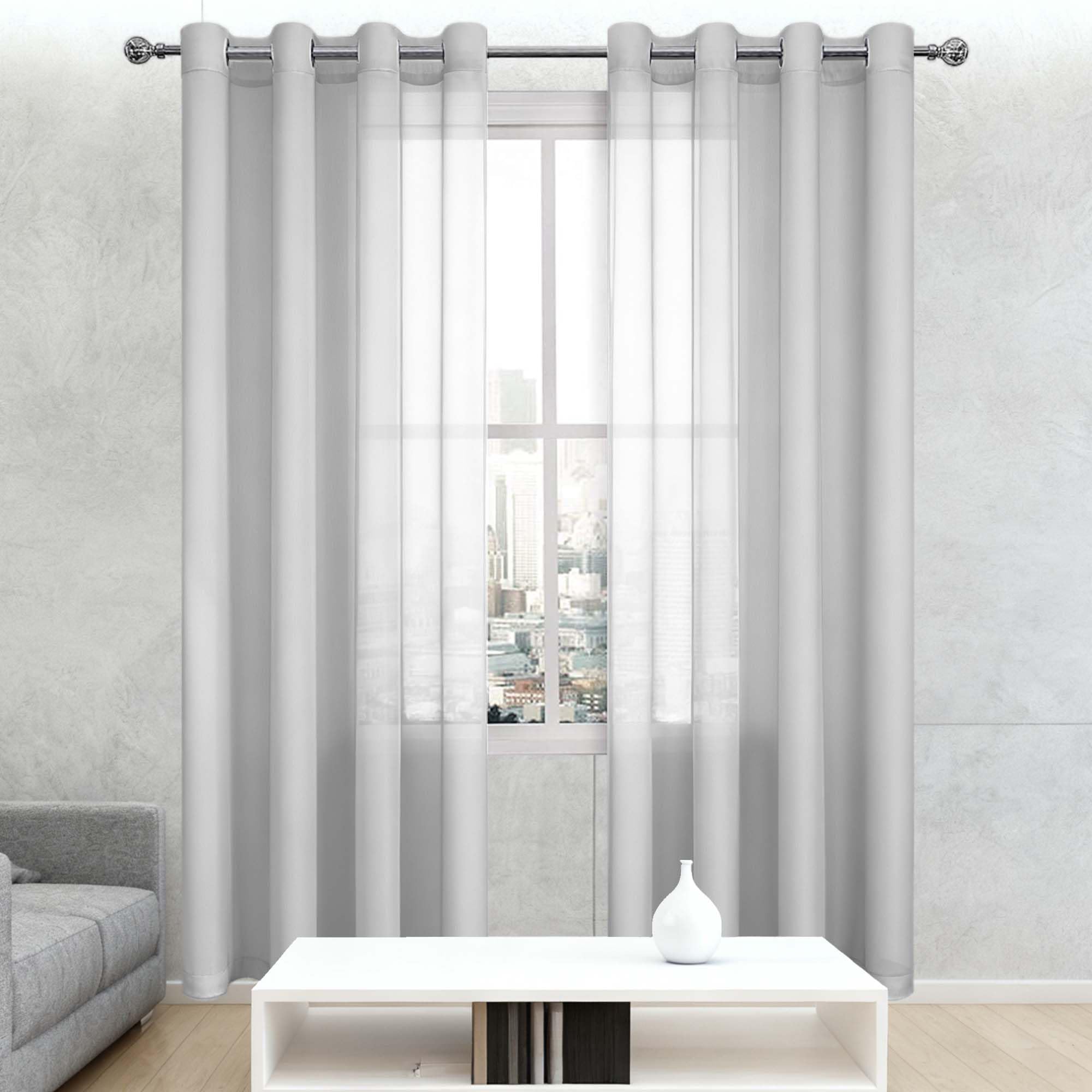 Voilages 180x215 cm gris clair anti-UV pour protéger vos meubles de la décoloration