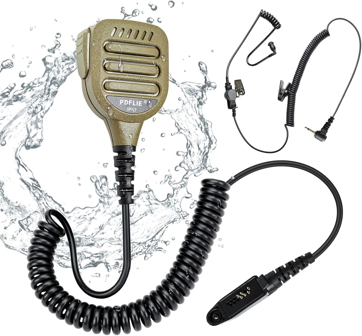 IP65 Waterproof Speaker Mic Shoulder Microphone Compatible with Ailunce Retevis NR30 GP328PLUS RT29 RB23 HD1 Walkie Talkies