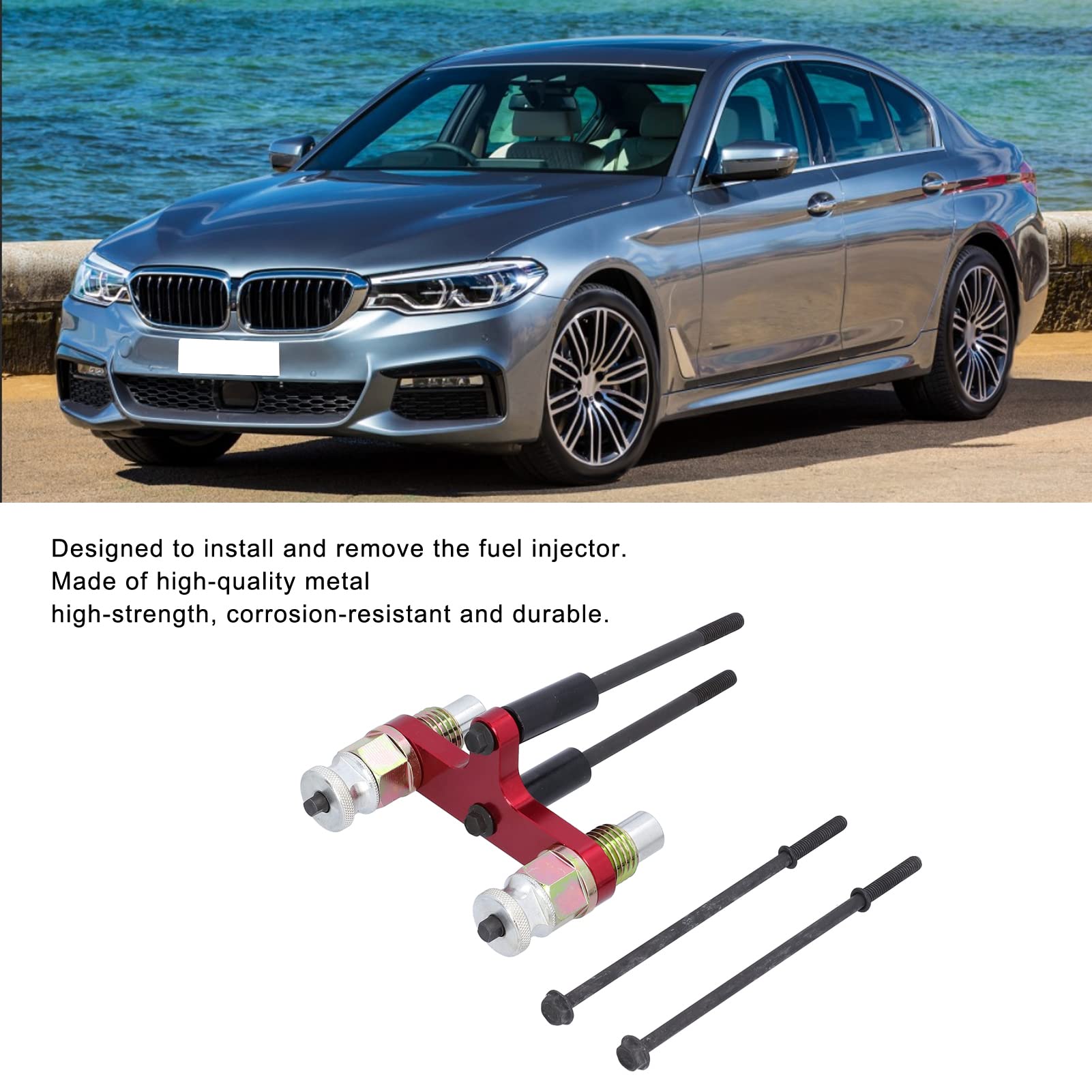 Estrattore per iniettori di carburante e set di strumenti per l'installazione, 9 pezzi Strumento professionale per la rimozione degli iniettori di carburante per