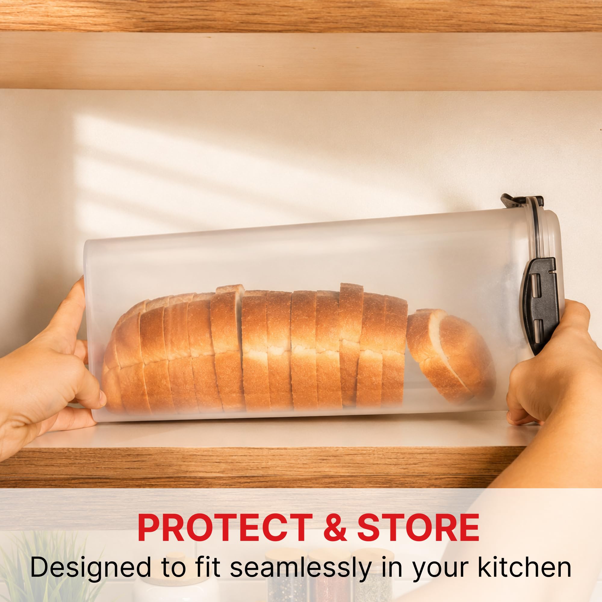 Tafura Brotbehälter, 5,8 l, luftdichte BPA-freie Brotaufbewahrungsbox | Für hausgemachte Brote, Sandwichbrot, handwerkliche Brote, Bagels, Brötchen und andere gebackene Favoriten.