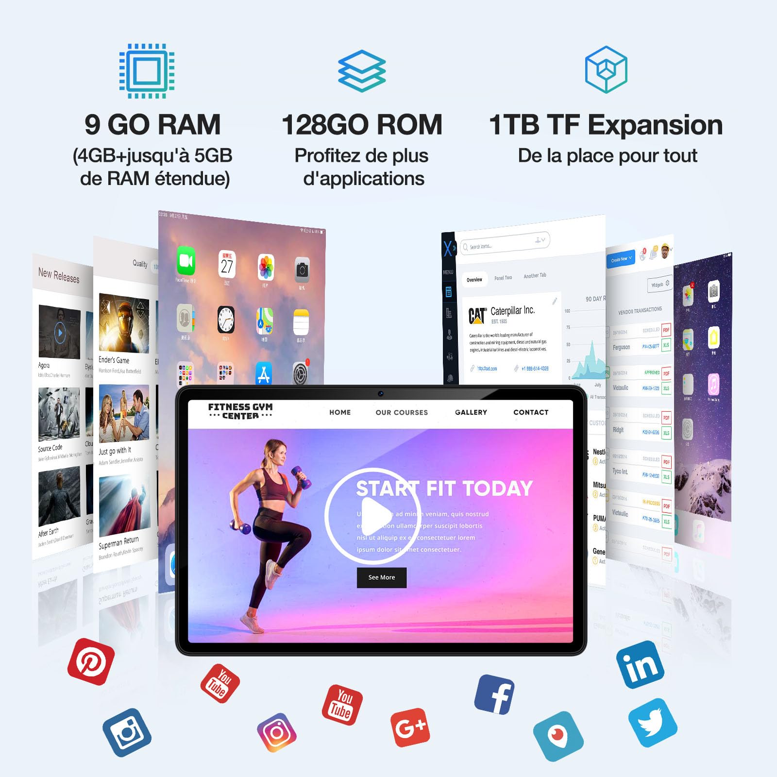 T30E Tablet z systemem Android 14, Dual 4G LTE, 8000mAh 11 cali, 128 GB ROM (TF 1TB), tablet dotykowy, Octa Core, 13MP+5MP Widevine L1, Face ID/OTG