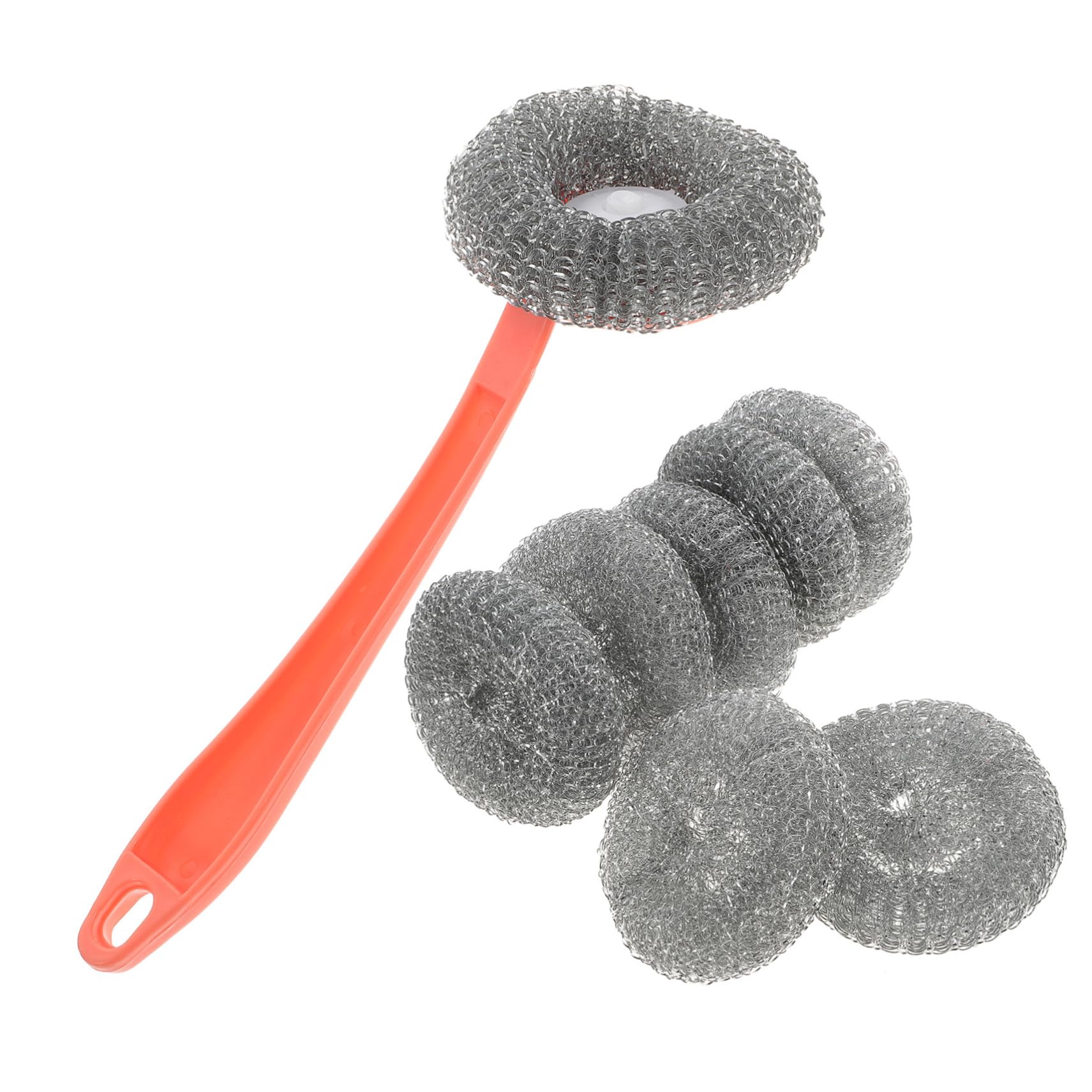 CIYODO Scrub Brush Kitchen Scrubbers for Dishes Sponge Brush 8 Pack Stainless Steel