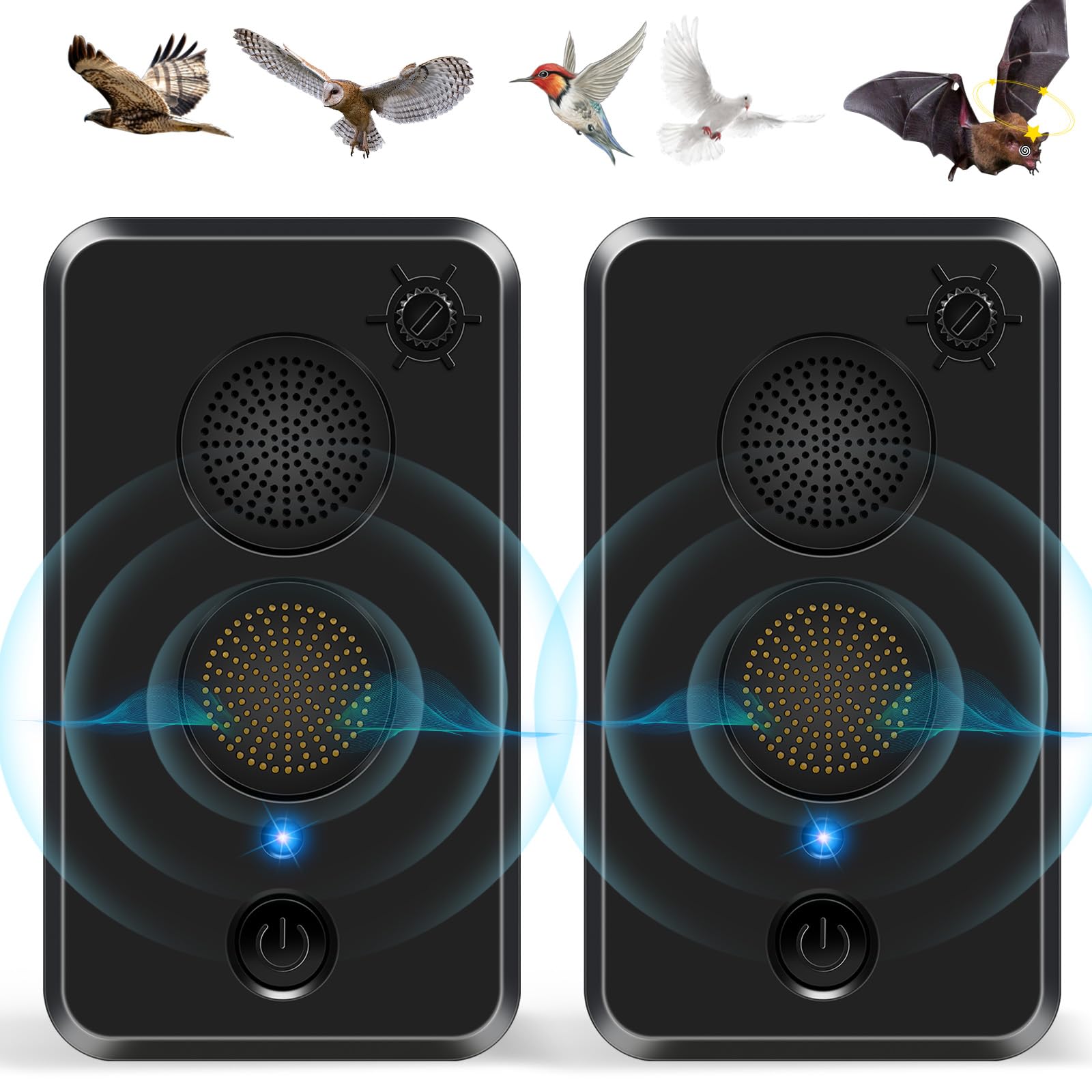 Photo 1 of 2026 Ultrasonic Bird Repellent Devices Woodpecker Repellent Outdoor for Attic Pigeon Deterrent Goose Repellent Rechargeable Bats Repellent Indoor to Keep Birds Away from Porch Balconies 2 Pack