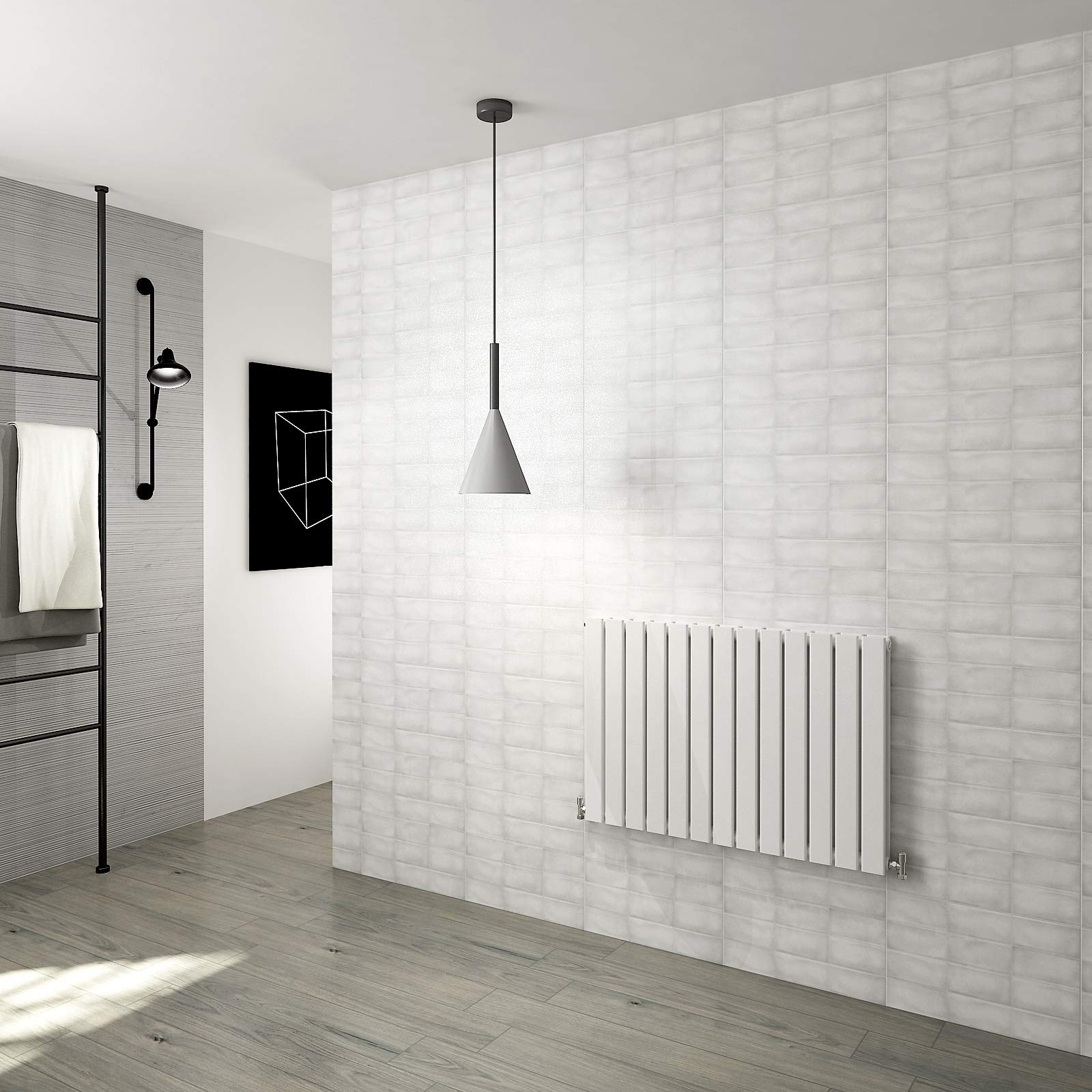 Horizontal Flat Panel Designer Radiator Central Heating White Rads Double 600x884mm
