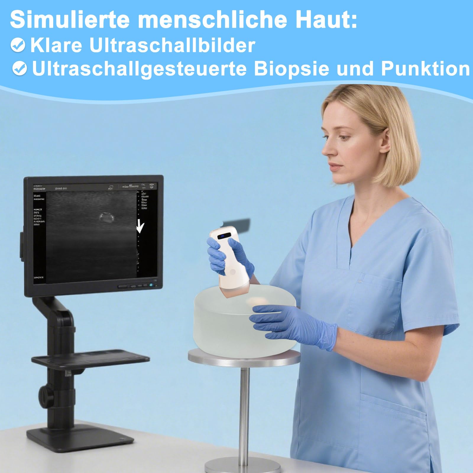 Ultraschall-Tumorbiopsie-Trainingsmodell – Massenpunktions-Simulationsmodell und Tumorbiopsie-Phantom für medizinische Praxis und Ausbildung. (transparente)