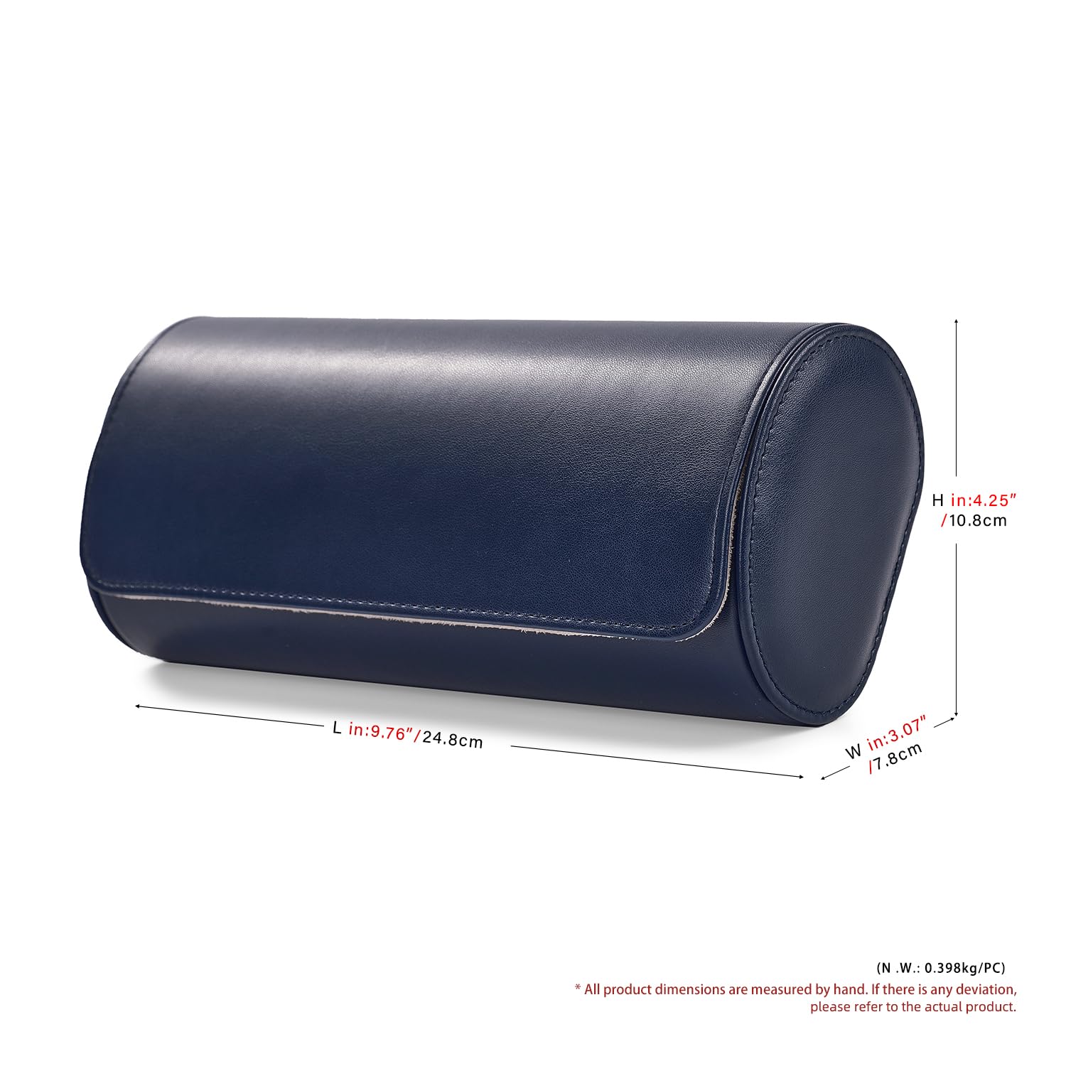 Oirlv 3 Ranuras Pelle PU Watch Roll,Relojero de Viaje,Caja Relojes,Watch Case Para Navidad, Aniversario(Azul Oscuro)