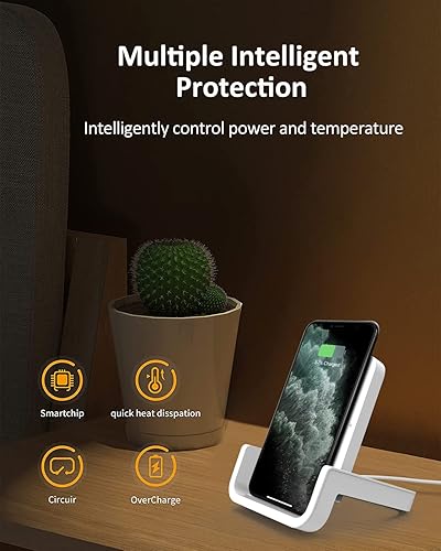 Miniatura 7 de Cargador inalámbrico, soporte de carga rápida BUBEYYIE de 10 W compatible con iPhone 14, 13, 12, 11 Pro, XR, XS, X, 8 Plus, Samsung Galaxy S22, S22,