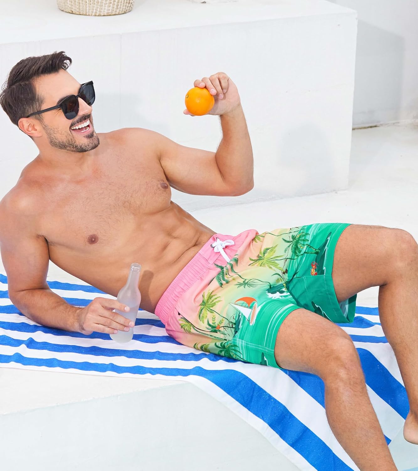 SILKWORLD Mens Swim Trunks 2 in 1 Quick Dry Bathing Suit with Compression Liner Beach Shorts with Zipper Pockets - Image 3