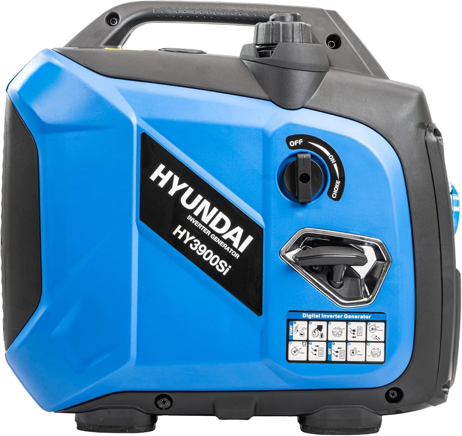 Hyundai - Grupo electrógeno inversor 3300 W/3 kW continuo, gasolina, silenciador, onda sinusoidal pura, toma 16 A, garantía de 3 años – HY3900Si-EU