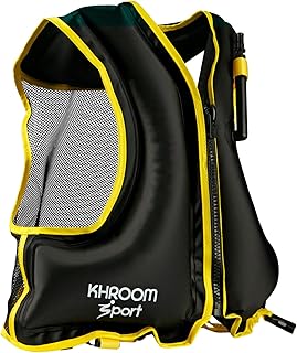 Khroom Inflatable Snorkel Vest for Adults and Teens | Swim Flotation Vest for 60"-75" Height | 90-190 lbs Fit Range | V2 2026 Model | Buoyancy Jacket for Snorkeling & SUP – Swim Aid