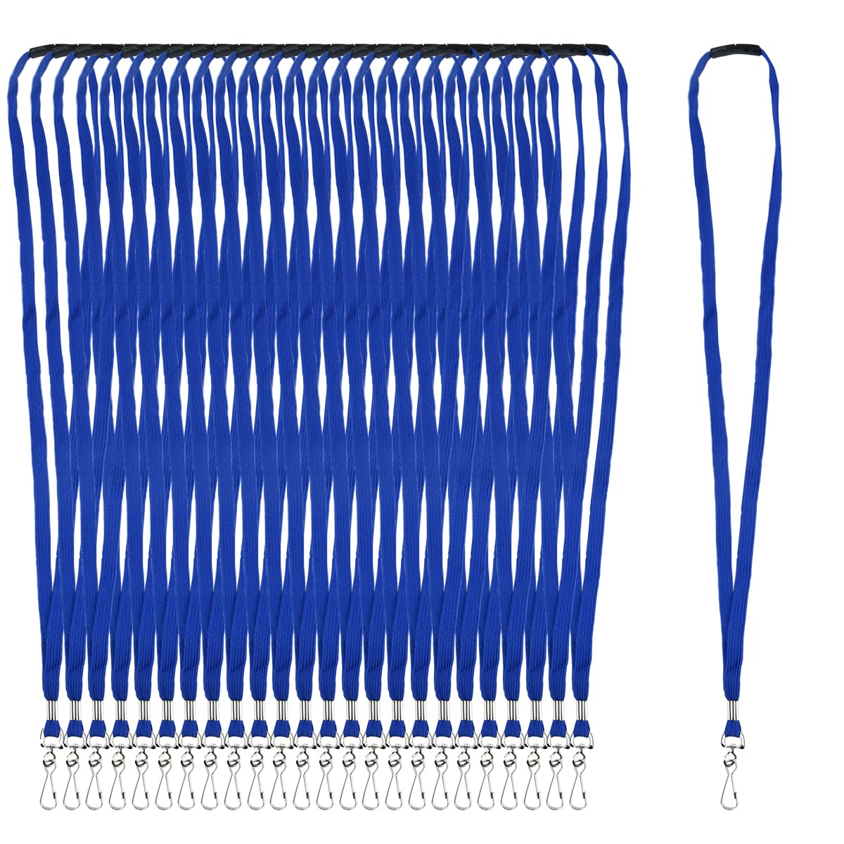 BATINO 25Pcs Breakaway Lanyard with J-Hook Bulk Flat Lanyards for Name tag ID Badges Holder Lanyards Safety Blue Personalised Lanyards Neck Flat Premium Breakaway Badge Lanyard (Blue)