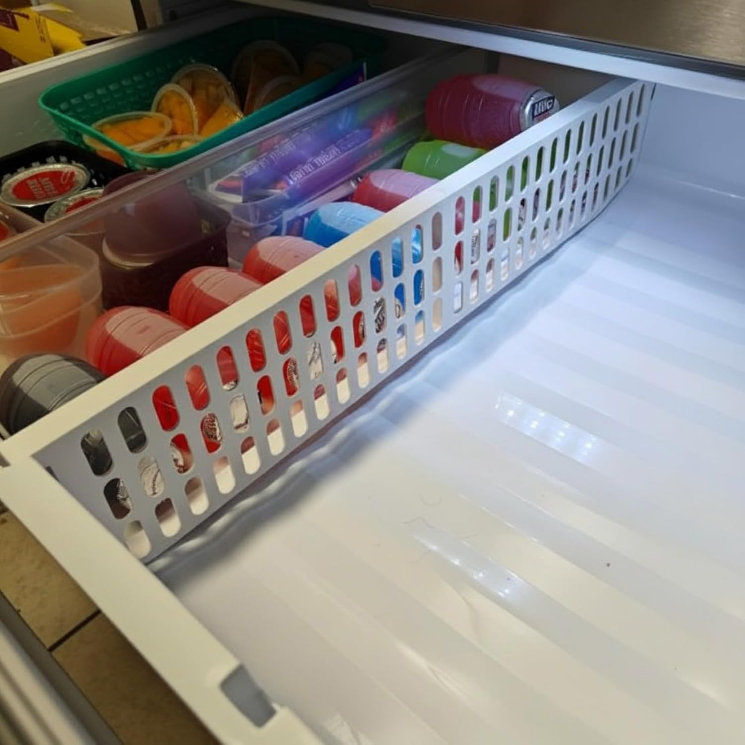 2 Pack Refrigerator Drawer Dividers 21" x 4" Drawer Divider for Refrigerator Convert Drawers Freezer Separator Kitchen Organization Food and Drink Storage image 4